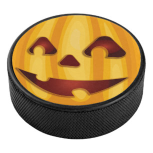 Kürbisgemälde, die Halloween-Design lächeln Eishockey Puck