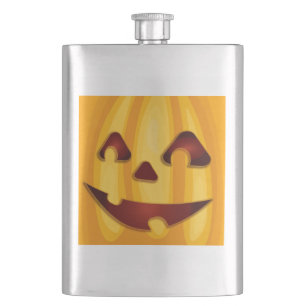 Kürbisgemälde, die Halloween-Design lächeln Flachmann