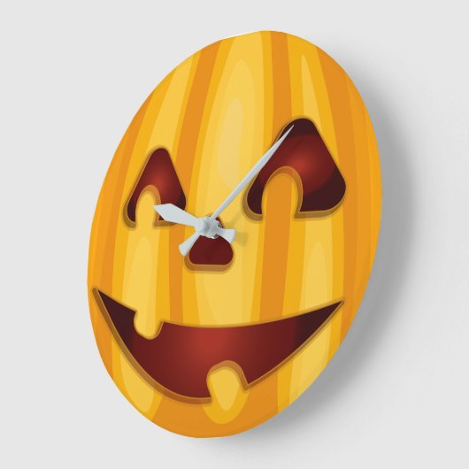 Kürbisgemälde, die Halloween-Design lächeln Große Wanduhr (Winkel)