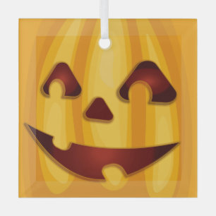 Kürbisgemälde, die Halloween-Design lächeln Ornament Aus Glas