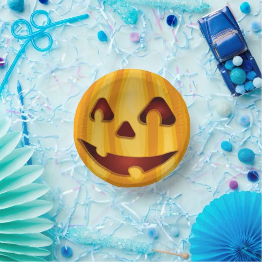 Kürbisgemälde, die Halloween-Design lächeln Pappteller (Party)
