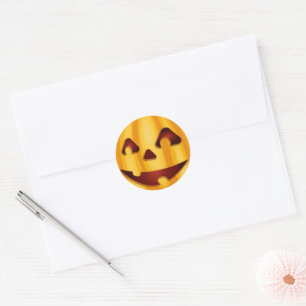 Kürbisgemälde, die Halloween-Design lächeln Runder Aufkleber