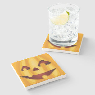 Kürbisgemälde, die Halloween-Design lächeln Steinuntersetzer