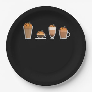Kürbisgeruch-Kaffeeauswahl essenziell Pappteller
