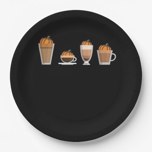 Kürbisgeruch-Kaffeeauswahl essenziell Pappteller (Vorderseite)