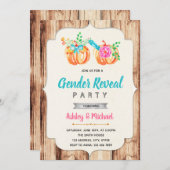 Kürbisgeschlecht decken Party Einladung auf (Vorne/Hinten)