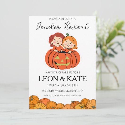 Kürbisgeschlecht: Einladungen (Stehend Vorderseite)