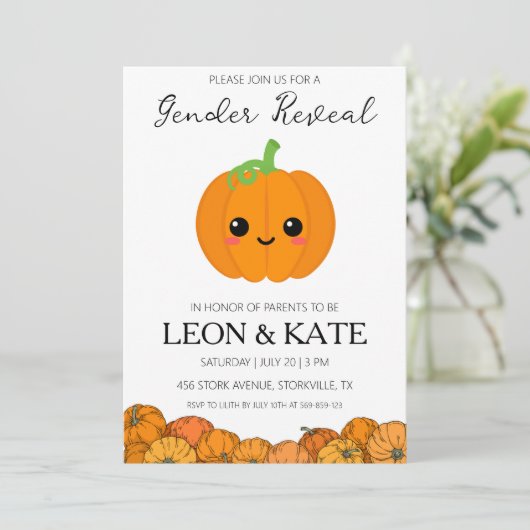 Kürbisgeschlecht: Einladungen (Stehend Vorderseite)