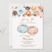 Kürbisgeschlecht offenbart rustikale Blumeneinladu Einladung (Vorderseite)