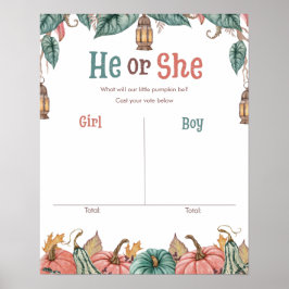 Kürbisgeschlecht offenbart Wählerzeichen-Plakat Poster