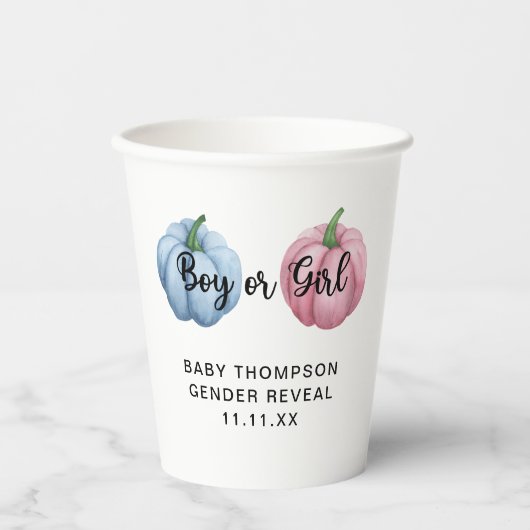 Kürbisgeschlecht Pappbecher (Vorderseite)