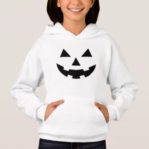 Kürbisgesicht der Mädchen / Weißer Hoodie