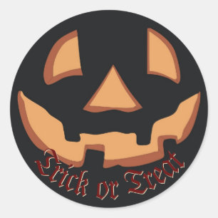 Kürbisgesicht für Halloween Runder Aufkleber