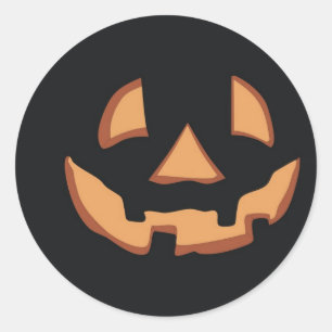 Kürbisgesicht für Halloween Runder Aufkleber
