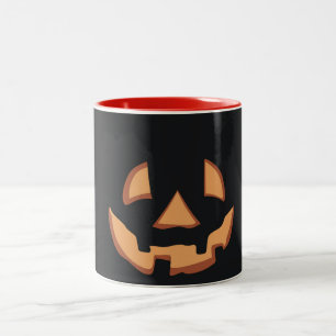 Kürbisgesicht für Halloween Zweifarbige Tasse