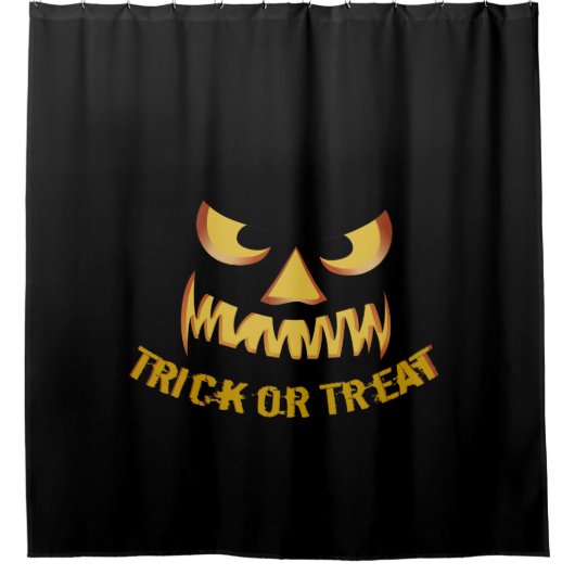 Kürbisgesicht für Helloween Duschvorhang (Vorderseite)