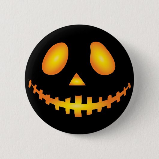Kürbisgesicht Halloween Kürbislaterne Spooky Button (Vorderseite)