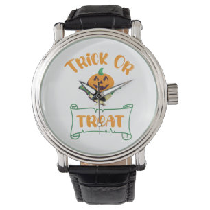 Kürbisgesicht Halloween oder Kreuzknochen probiere Armbanduhr