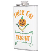 Kürbisgesicht Halloween oder Kreuzknochen probiere Flachmann (Links)