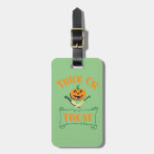 Kürbisgesicht Halloween oder Kreuzknochen probiere Gepäckanhänger (Vorderseite vertikal)