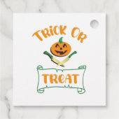 Kürbisgesicht Halloween oder Kreuzknochen probiere Geschenkanhänger (Rückseite)