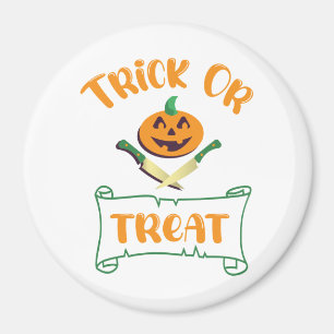 Kürbisgesicht Halloween oder Kreuzknochen probiere Magnet