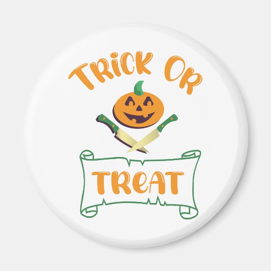 Kürbisgesicht Halloween oder Kreuzknochen probiere Magnet (Vorne)