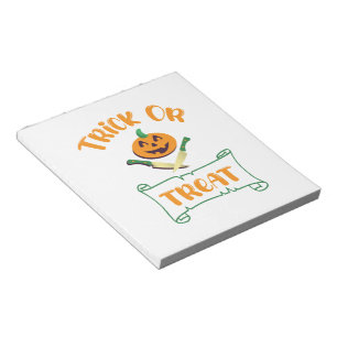 Kürbisgesicht Halloween oder Kreuzknochen probiere Notizblock