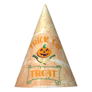 Kürbisgesicht Halloween oder Kreuzknochen probiere Partyhütchen