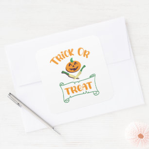 Kürbisgesicht Halloween oder Kreuzknochen probiere Quadratischer Aufkleber