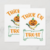 Kürbisgesicht Halloween oder Kreuzknochen probiere RSVP Karte (Vorne/Hinten)