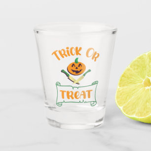 Kürbisgesicht Halloween oder Kreuzknochen probiere Schnapsglas