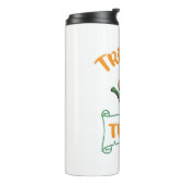 Kürbisgesicht Halloween oder Kreuzknochen probiere Thermosbecher (Nach links gedreht)