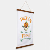 Kürbisgesicht Halloween oder Kreuzknochen probiere Wandteppich Mit Holzrahmen (Gewinkelt)