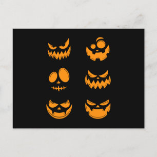 Kürbisgesicht Halloween-Trick oder Treat-Horror-Ge Postkarte