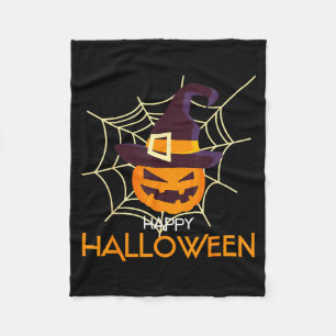 Kürbisgesicht Jack o Laterne Spinnennetz Halloween Fleecedecke