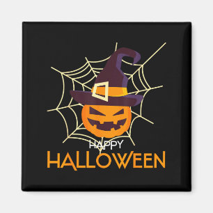 Kürbisgesicht Jack o Laterne Spinnennetz Halloween Magnet