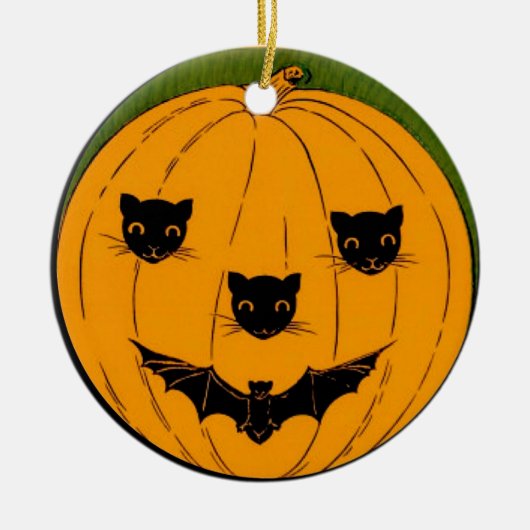 Kürbisgesicht Keramikornament (Vorne)