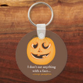 Kürbisgesicht - Schlüsselkette Schlüsselanhänger (Vorderseite)