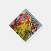 Kürbisgesicht und Blume Serviette (Ecke)
