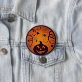 Kürbisgesicht und Spinne der Kürbislaterne Hallowe Button (Beispiel)