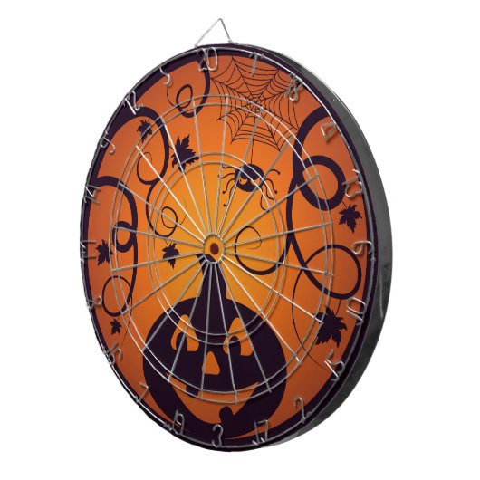 Kürbisgesicht und Spinne der Kürbislaterne Hallowe Dartscheibe (Vorderseite rechts)