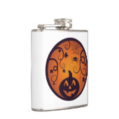 Kürbisgesicht und Spinne der Kürbislaterne Hallowe Flachmann (Rechts)