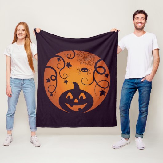 Kürbisgesicht und Spinne der Kürbislaterne Hallowe Fleecedecke (Beispiel)