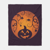 Kürbisgesicht und Spinne der Kürbislaterne Hallowe Fleecedecke (Vorderseite)