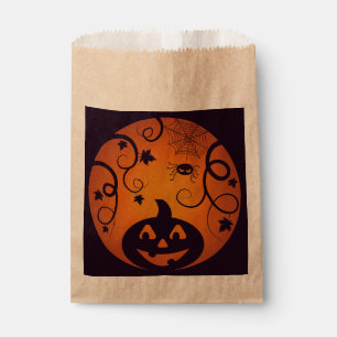 Kürbisgesicht und Spinne der Kürbislaterne Hallowe Geschenktütchen