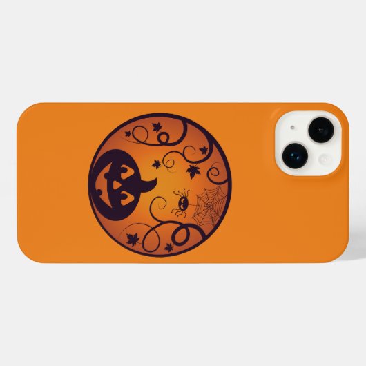 Kürbisgesicht und Spinne der Kürbislaterne Hallowe iPhone Hülle (Rückseite (Horizontal))