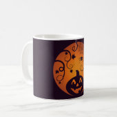 Kürbisgesicht und Spinne der Kürbislaterne Hallowe Kaffeetasse (Vorderseite Links)