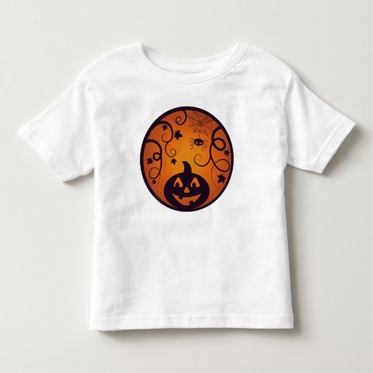 Kürbisgesicht und Spinne der Kürbislaterne Hallowe Kleinkind T-shirt (Vorderseite)