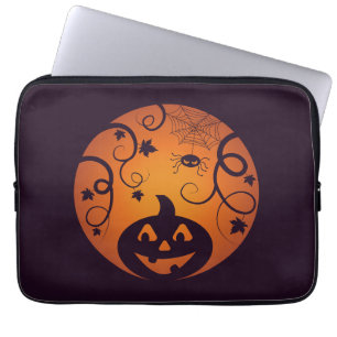 Kürbisgesicht und Spinne der Kürbislaterne Hallowe Laptopschutzhülle